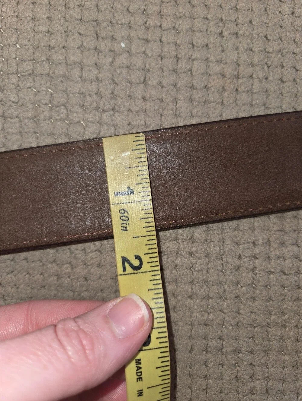 Vintage 1990's 3-D DDD Genuine Leather brown studded Braided Horse Hair Belt - Picture 11 of 16